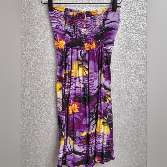 Hawaii Hangover Purple & Orange Print Dress   Size 8 - Picture 5 of 8